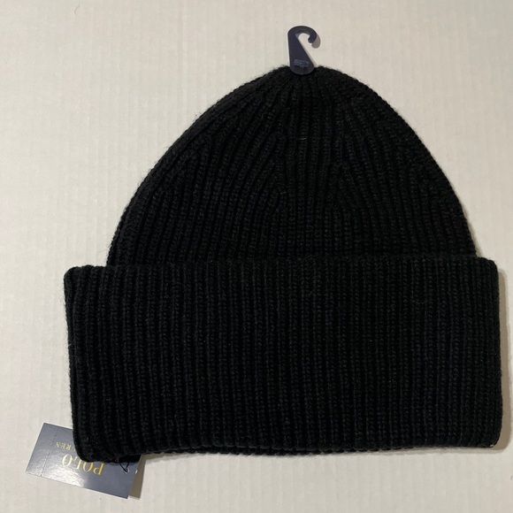 Polo Ralph Lauren Beanie Winter Cap Hi Tech Black RARE - Picture 3 of 5